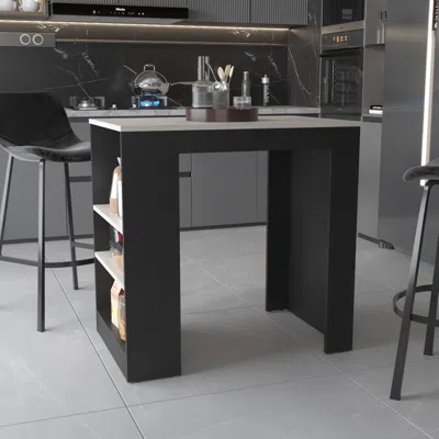 Streamdale Furniture Streamdale Highlands Kitchen Island With Storage Base In And Ibiza Marble