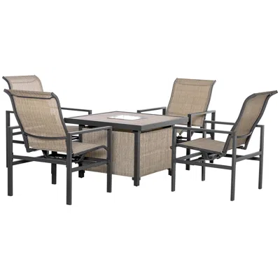 Streamdale Furniture Streamdale 5-piece Patio Dining Set With Ice Bucket Table & Rocking Chairs
