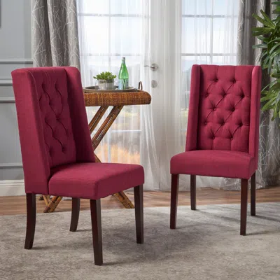 Streamdale Furniture Streamdale Elegant Tufted Wingback Dining Chairs Sophistication And Comfort