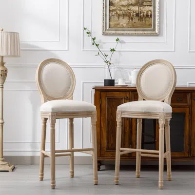 Streamdale Furniture Streamdale French Country Wooden Barstools With Upholstered Seating