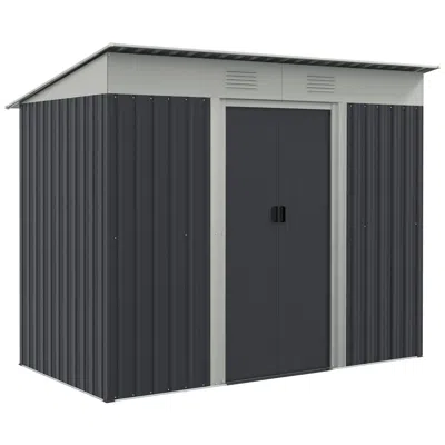 Streamdale Furniture Streamdale 7' X 4' Metal Lean To Garden Shed