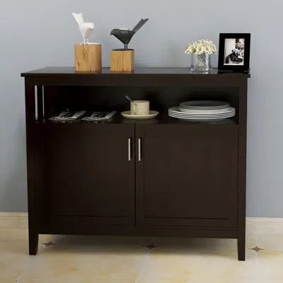 Streamdale Furniture Streamdale Kitchen Storage Sideboard And Buffet Server Cabinet-brown