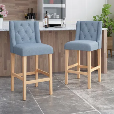 Streamdale Furniture Streamdale Vienna Contemporary Fabric Tufted Wingback 31 Inch Counter Stools