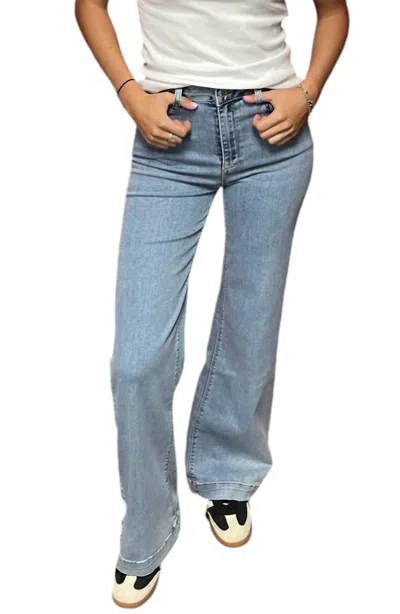 Bianco Jesse High Rise Wide Leg Jeans In Blue In Blue