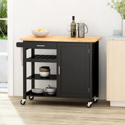 Streamdale Furniture Streamdale Stylish Kitchen Cart With Extra Counter And Storage Space