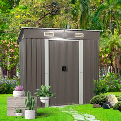 Streamdale Furniture Streamdale 6ft X 4ft Outdoor Metal Storage Shed