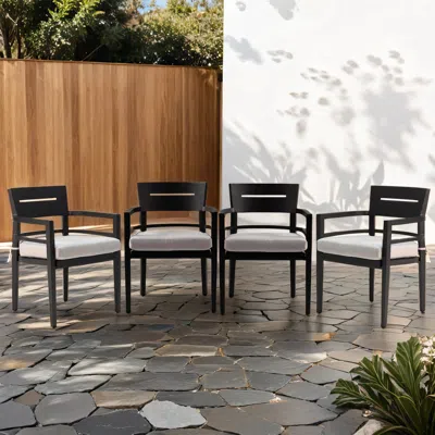 Streamdale Furniture Streamdale Modern Minimalist Outdoor Dining Chair With Ergonomic Back And Sunbrella Cushions