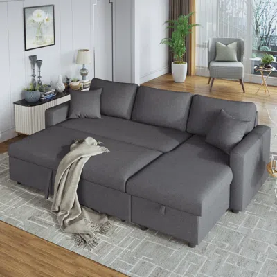 Streamdale Furniture Streamdale Upholstery Sleeper Sectional Sofa With Storage Space