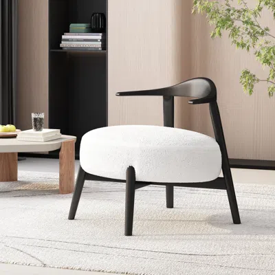 Streamdale Furniture Streamdale Comfy Fabric And Birch Wood Accent Chair With Foam Cushion