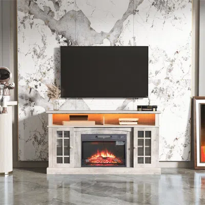 Streamdale Furniture Streamdale Multifunctional Tv Stand With Electronic Fireplace