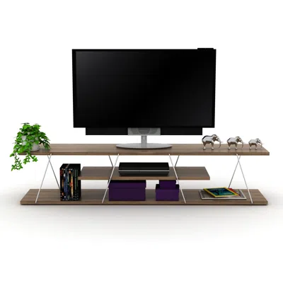 Streamdale Furniture Streamdale Store Tars Mid Century Modern Tv Stand 4 Shelves Open Storage