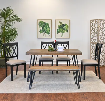 Streamdale Furniture Streamdale Arroyo 6-piece Dining Set Hairpin Table