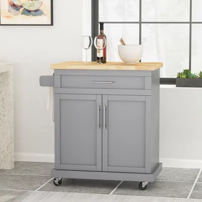Streamdale Furniture Streamdale Contemporary Kitchen Cart With Storage And Rolling Casters