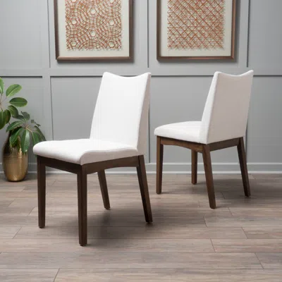 Shop Streamdale Furniture Streamdale Mid-century Modern Upholstered Dining Chair With Rubberwood Frame