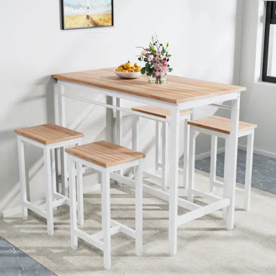 Streamdale Furniture Streamdale 5-piece Modern Kitchen Table With Four Bar Stools Bar Table Set 5pc