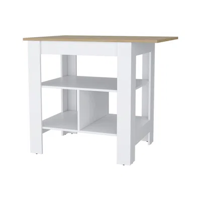 Streamdale Furniture Streamdale Adeline 3-shelf Kitchen Island White And Macadamia