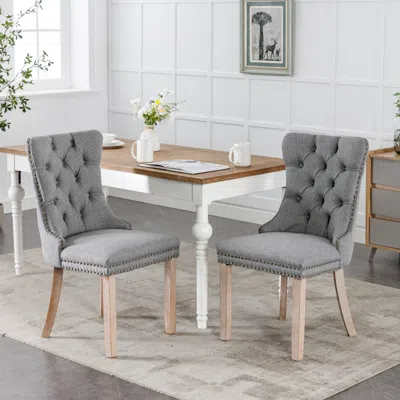 Streamdale Furniture Streamdale Nikki Collection Gray Upholstered Dining Chair Set