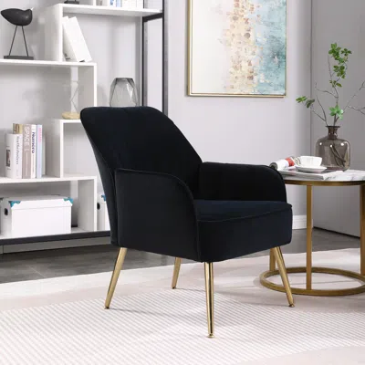 Streamdale Furniture Streamdale Modern Mid Century Chair Velvet Sherpa Armchair For Living Room