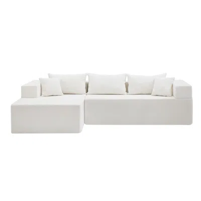 STREAMDALE FURNITURE STREAMDALE MODULAR SECTIONAL SOFA COUCH WITH FAUX LAMB WOOL UPHOLSTERY AND WASHABLE CUSHIONS 