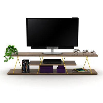 Streamdale Furniture Streamdale Store Tars Mid Century Modern Tv Stand 4 Shelves Open Storage