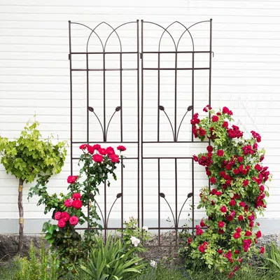 Streamdale Furniture Streamdale 2 Pack Metal Garden Trellis 71" X 17.7" Rustproof Trellis For Climbing Plants Outdoor Flo