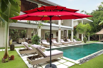 Streamdale Furniture Streamdale 9ft 3-tiers Outdoor Patio Umbrella With Crank And Tilt And Wind