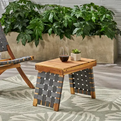 Streamdale Furniture Streamdale Durable Acacia Wood Outdoor Table With Woven Accents And Foldable Design