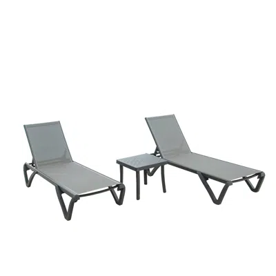 Streamdale Furniture Streamdale 3-piece Patio Chaise Lounge Set With Table