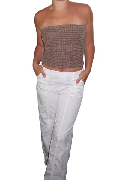 Miou Muse Naples Strapless Top In Mocha In Brown