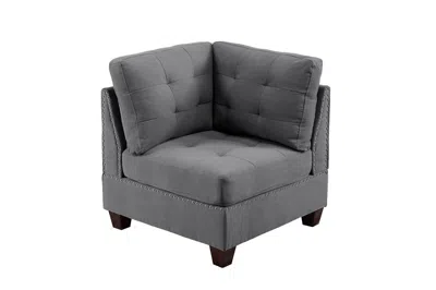 Streamdale Furniture Streamdale Linen Tufted Wedge Sofa With Nailheads