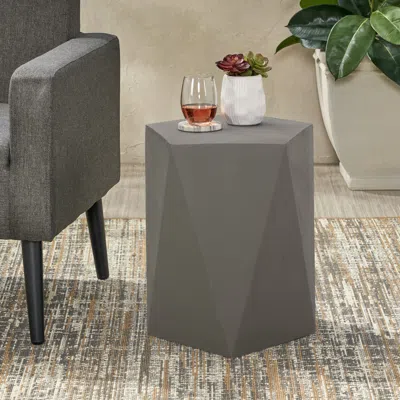 Streamdale Furniture Streamdale Pentagon Concrete Side Table For Modern Outdoor Spaces (no Assembly)