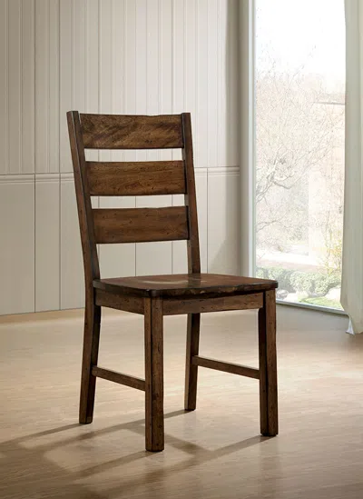 Streamdale Furniture Streamdale Walnut Finish Solid Wood Industrial Style Kitchen Set Of 2 Dining