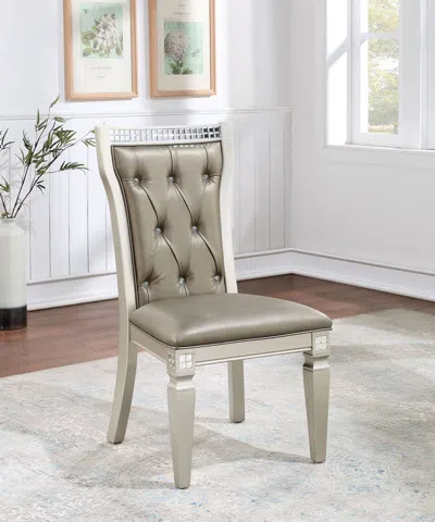 Streamdale Furniture Streamdale 2 Formal Traditional Dining Chairs Champagne Grey