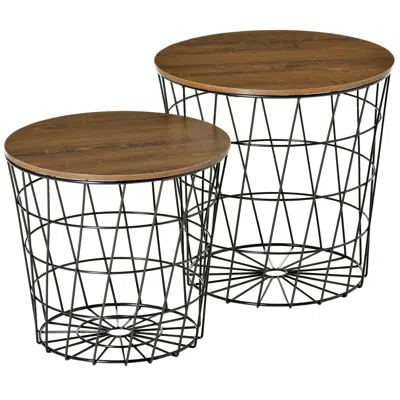 Streamdale Furniture Streamdale Black Brown Nesting End Tables With Storage