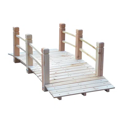 Streamdale Furniture Streamdale Fir Wood Garden Bridge Arc Walkway With Side Railings For Backyards
