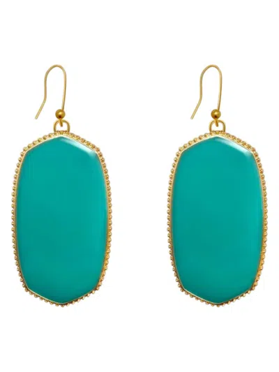 Suzie Q Usa Women's Hexagon Dangle Earrings In Turquoise In Blue