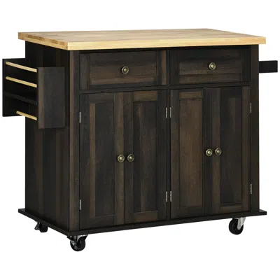 Streamdale Furniture Streamdale Modern Rolling Kitchen Island Cart With Spice Rack