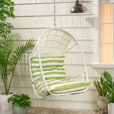 Streamdale Furniture Streamdale Stylish Wicker Hanging Chair With Cushion For Relaxation And Comfort