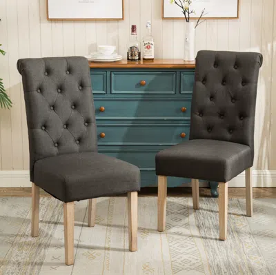 Streamdale Furniture Streamdale Solid Wood Tufted Parsons Dining Chair