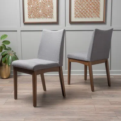 Streamdale Furniture Streamdale Mid-century Modern Upholstered Dining Chair With Rubberwood Frame