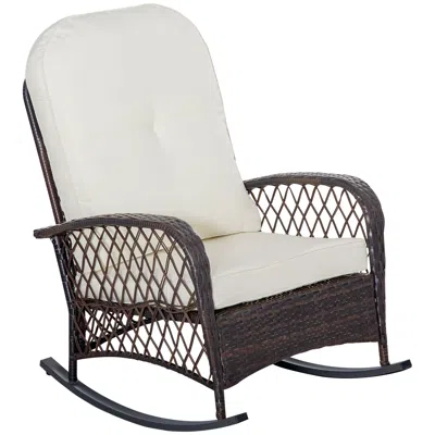 Streamdale Furniture Streamdale Outdoor Wicker Rocking Chair With Wide Seat