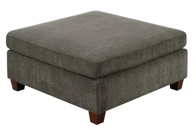 Streamdale Furniture Streamdale 1 Piece Ottoman Only Grey Chenille Fabric Cocktail Ottoman Cushion