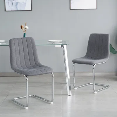 Streamdale Furniture Streamdale Modern Simple Light Luxury Dining Dark Grey Chair Home Bedroom Stool Back Student Desk Ch
