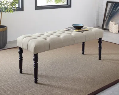 Streamdale Furniture Streamdale Fabric Tufted Turned Leg Dining Bench