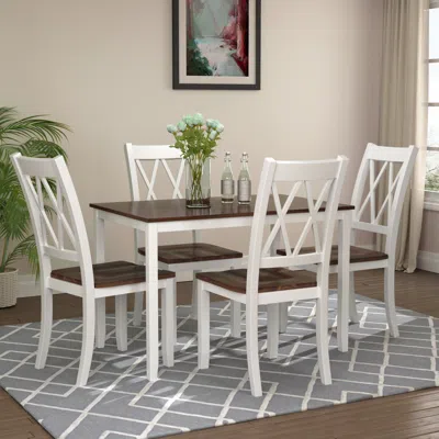 Streamdale Furniture Streamdale 5-piece Dining Table Set Home Kitchen Table And Chairs Wood Dining