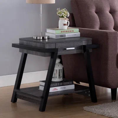 Streamdale Furniture Streamdale End Table Distressed Grey Black