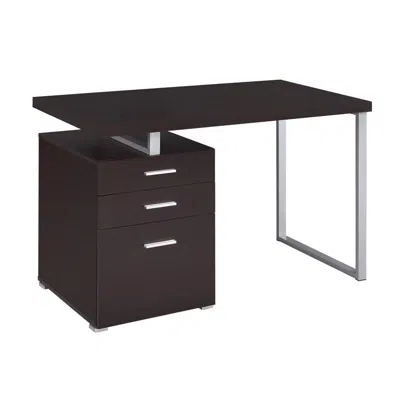 Streamdale Furniture Streamdale 3-drawer Office Desk In Cappuccino Finish
