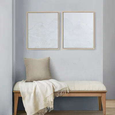 Streamdale Furniture Streamdale Desert Serenity Hand Embellished Abstract 2-piece Framed Canvas