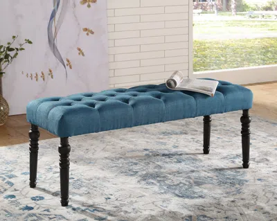 Streamdale Furniture Streamdale Fabric Tufted Turned Leg Dining Bench