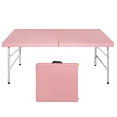 Streamdale Furniture Streamdale 4ft Pink Portable Folding Table Indoor & Outdoor Maximum Weight 135kg